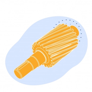 Вал шестерня 16 мм 1400 мм Ст45