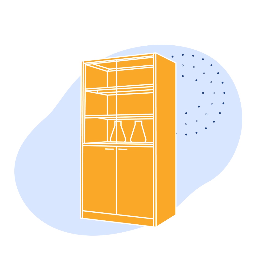 Шкаф лабораторный 600 ШР (широкий) Квадро 600х530х1800 мм